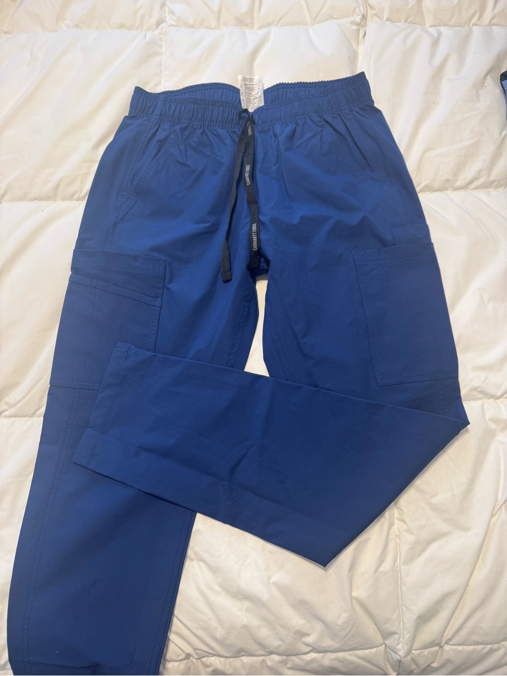 Carhartt Women's Royal Blue Straight-Leg Cargo Scrub Pants